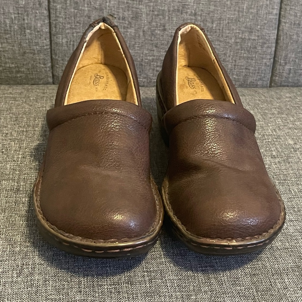 G.H. BASS & CO. Sheena Leather Closed Back Clogs Brown Size 8.5